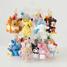 메이크마인 대용량 회전 키링 보관함 진열대 거치대, 1개, 2단투명