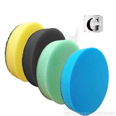 gpro美車達人 氣動上蠟海綿 6吋 綠/藍/黑/黃, 1個, 黑色(極細目/適合深色車上蠟),雙入(包)