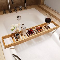 천연 대나무 반신욕 욕조 트레이 덮개 원목 거치대, 1개, 기본형