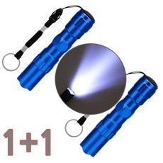 폴리스 LED 미니 후레쉬 (건전지 포함), 2개, 블루(건전지포함)