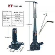 스크류 잭 2톤 이중 섹션 기계식 기어 타워 핸드 크랭크 SUV 오프로드 차량용 확장 수직, 1