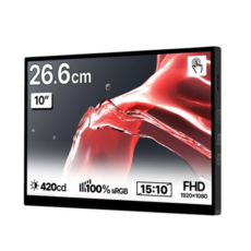 알파플랜 FHD 제우스랩 휴대용 터치 모니터, 26.6cm, Z10T