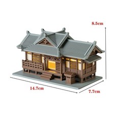 古建築微景觀擺件 帶燈, 咖啡屋帶燈