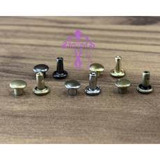 Antipas安提帕斯手工皮革 雙面固定釦鉚釘撞釘, 黑色,6mmx10mm(100組), 1個
