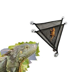 규 도마뱀 키우기 해먹 2개입 파총류 메쉬 삼각 침대 통기성 간편설치 놀이터, 블랙 M, 블랙 M, 1개