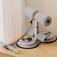 홈트레이닝 윗몸일으키기 보조기 복근운동기구 헬스소품 휴대용 더블 빨판, 1개, 멜란지그레이