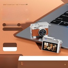 올데이프로덕트 초미니디카 키링 디카 셀카, 기본 구성 + 64GB 메모리 카드, 1개, 클래식 럭셔리 브라운
