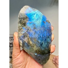 有彩虹的藍光拉長石片片 - 獨特彩虹光澤 療癒系卡片信紙, 1個