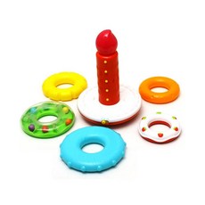 반짝 촛불 멜로디 케이크 유아 링쌓기 링쌓기놀이, 1개, 혼합색상