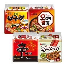 농심 신라면+너구리+짜파게티+오징어짬뽕, 1세트