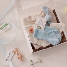 [출산백일선물] 우이동금손 리틀래빗 5종선물세트 (포장+쇼핑백동봉)