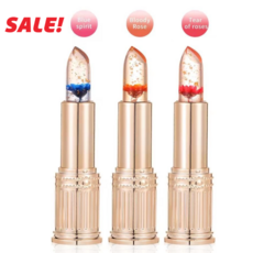 [온도 감지 변색] 거울 배치 생화 젤리 변색 립스티 틴톤 꽃 립스틱 묻어나지 않고 지워지지 않는 립스틱, (총 네 개) 02#핏빛 로즈