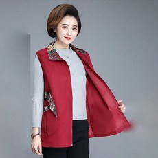 지고다그 중년 여성 봄 가을 빅사이즈 집업 조끼 엄마 패션 아우터 SX68570