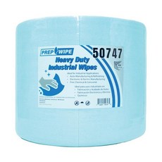 LAUCO Prep-Wipe 튼튼한 산업용 물티슈 점보 롤 보푸라기 없는 블루 클리닝 타월 (롤 당 500장 1롤/케이스 각 30cm x 38.1cm(11.8 15인치), 1 Count (Pack of 1), 1