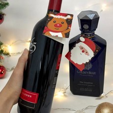 미니 크리스마스 카드 8개입 트리 장식 고리 와인 선물 메세지