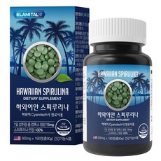하와이안 스피루리나 원말 100%, 90g, 1개, 180정