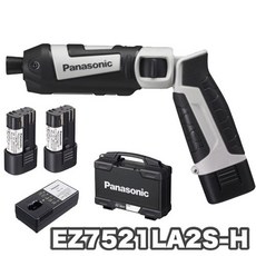 Panasonic 國際牌 EZ7521 7.2V 充電式電動起子 雙電池組 附LED燈與收納盒, 1個, 灰白