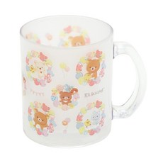 San-X 日本製 拉拉熊 懶懶熊 霧面玻璃馬克杯 角色集合 慶祝, 1個, 330ml
