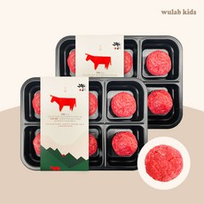 [다짐육 우랩볼 세트] 우랩키즈 원뿔 한우암소 1+ 이유식용 유아식용 소분 냉장 소고기 다짐육, 02_이유식 우랩볼 600g(200gx3팩), 600g