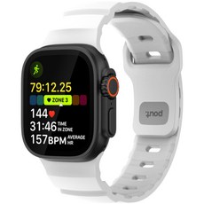 파우트 애플워치 호환 실리콘 스트랩 스포츠 밴드 38/40/41/42/44/45/46/49 mm, 퓨어 화이트