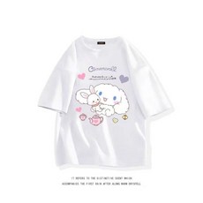 GOYES 시나모롤 순면 여름반팔티 여아 귀여운 심플 티셔츠 라운드넥 캐릭터 상의
