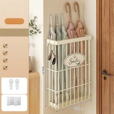 오유상점 우산자석 거치대 우산꽂이 자석우산꽂이, 1단, 밀키화이트 대형 2개 무자국 못 2개 2개