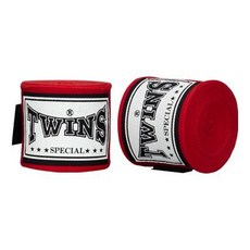 古川小夫 3米 5米 TWINS 泰拳 拳擊手綁帶 BOXING Hand Wraps 微彈性 綁帶 - 紅, 3米窄版, 1個