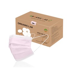 오가닉랩 내추럴 코튼 마스크 대형, 30매입, 1개, 핑크