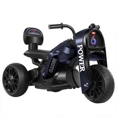 어린이 오토바이 푸쉬카 전기 자동차 아기 붕붕카 조카 자전거 전동차 유아 선물, 원격제어+듀얼휠+대형배터리(2h)+음악조명, 프리미엄 네이비