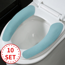 이즈몰 붙이는 욕실 극세사 변기시트 변기커버, 스카이, 10개