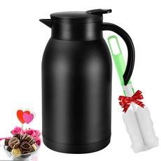 스테인리스 스틸 보온 커피 카라페 디스펜서 1.2L40온스 깨지지 않는 이중벽 진공 플라스크 1.2L 물 티 포트 음료 피처 크리스마스 카라페용 뜨거운 커피용블랙Yummy S, 스테인리스 스틸 보온 커피 카라페 디스펜서, 1.2L4