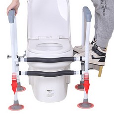 馬桶扶手 廁所起身安全輔助器 浴室防滑助力器 居家照護防跌倒, 新款雙夾片馬桶扶手, 1個