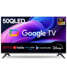 티브이지 50인치 4K QLED 구글 스마트TV 베젤리스 최신형 고화질 1등급TV, 고객직접설치, 스탠드형, 50QLED