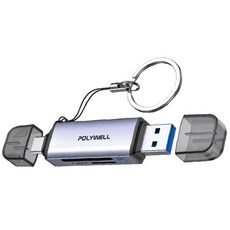 POLYWELL 寶利威爾 USB 3.0 SD/TF 高速讀卡機, 1個, PW15-T02-A037
