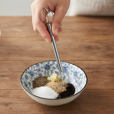 퓨어미즈키 스테인리스 304 휘핑 메저링 스틱 양면 거품기, 1개, 실버