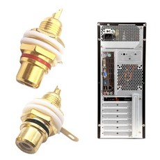 Panel Mount Gold-Plated RCA Female Plug Jack- Audio Socket 3.5mm