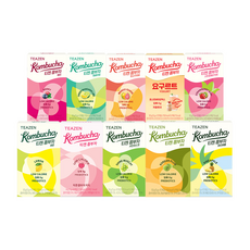 티젠 콤부차 10가지맛 혼합구성 세트(레몬/피치/샤머/파인애플/매실/망고구아바/베리/스트로베리키위/요구르트/청귤라임), 10박스, 10개입, 5g