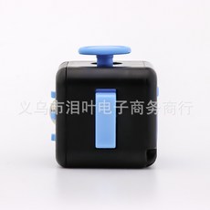 AB3 療癒魔方 Fidget Cube 紓壓方塊, 【AB3】11#黑藍色(附吊繩!)