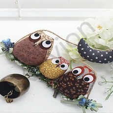 트레분 꽃 부엉이 3P 현관문에붙이는종 출입구문에다는종 부엉이종현관문종 문종장식품