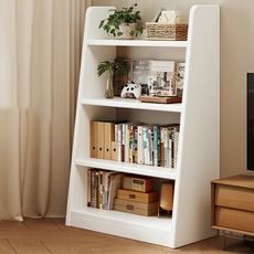 SeekFun 다층 원목 책꽂이 수납선반 거실 서재 대용량 책장 4단 5단 800mm, 화이트