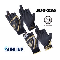 SUNLINE SUG-236 釣魚手套 三指切割設計 透氣防滑 耐磨保護 桃園東區釣具, 白金,M, 1個