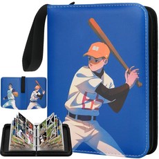 HBK 야구 카드 바인더 지퍼 및 PU 가죽이 있는 400 포켓 홀더 어린이 수집가를 위한 트레이딩 바인더 앨범 스포츠 보관 정리함 책 204572