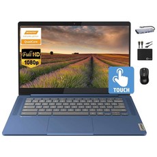 Lenovo 크롬북 14인치 터치스크린 슬림 노트북 비즈니스 학생 8코어 MediaTek Kompanio 520 4GB RAM 128GB 저장 공간 64GB eMMC+64, Lenovo 크롬북 14인치 터치스크린 슬림 노트북 비