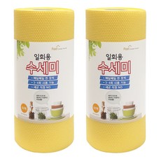 필굿리빙 일회용 수세미 60p, 옐로우, 2개, 2개