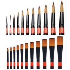 루벤스 720 수채화붓 12호 1자루 둥근모 평모 2종 색칠, 평붓