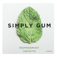 오가닉 천연 치클 베이스 페퍼민트 츄잉껌 비건 심플리껌 simply gum(15개입), 1개