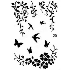 ST-B50-0074 型染版(Stencil) - 蝶古巴特diy-簍空模板-塗鴉模版-繪畫模版, 1個, B50-0074