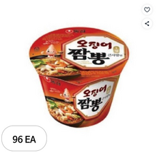 농심 오징어짬뽕 컵 115g, 96개