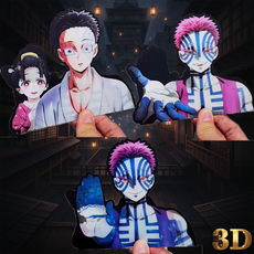 귀멸의 칼날 3D 홀로그램 스티커 (아카자 하쿠지 코유키 쿄주로 젠이츠), [하쿠지 코유키] 스몰