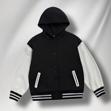 MUSINSA STANDARD KIDS 무신사스탠다드키즈 오버핏 후드바시티자켓 블랙멜란지라이트그레이 남아여아공용 데일리 가을신상 968485